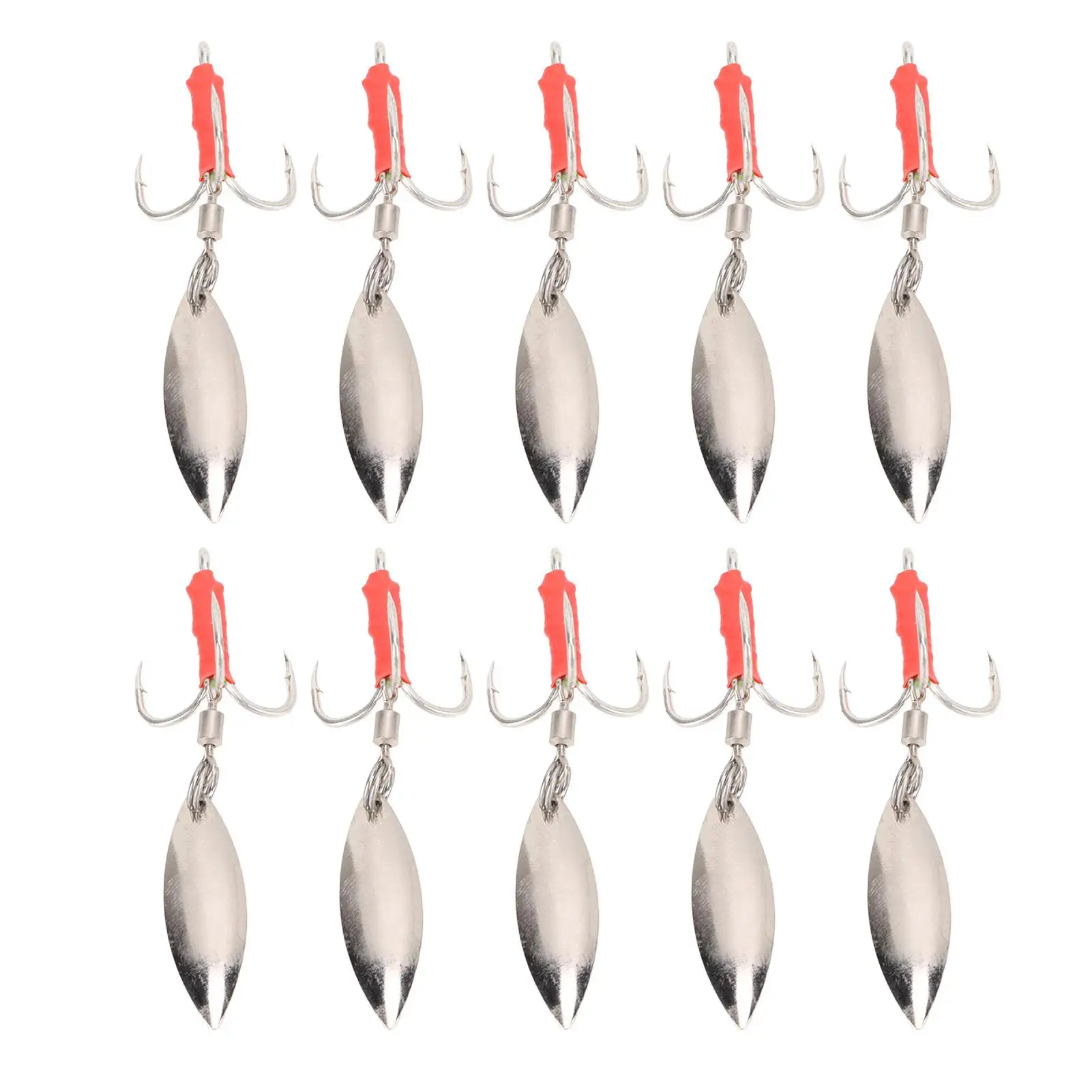 

Heavy Duty Reflective Sequin Fishing Lures - Stainless Steel Barbed Treble Hooks for Saltwater Angling