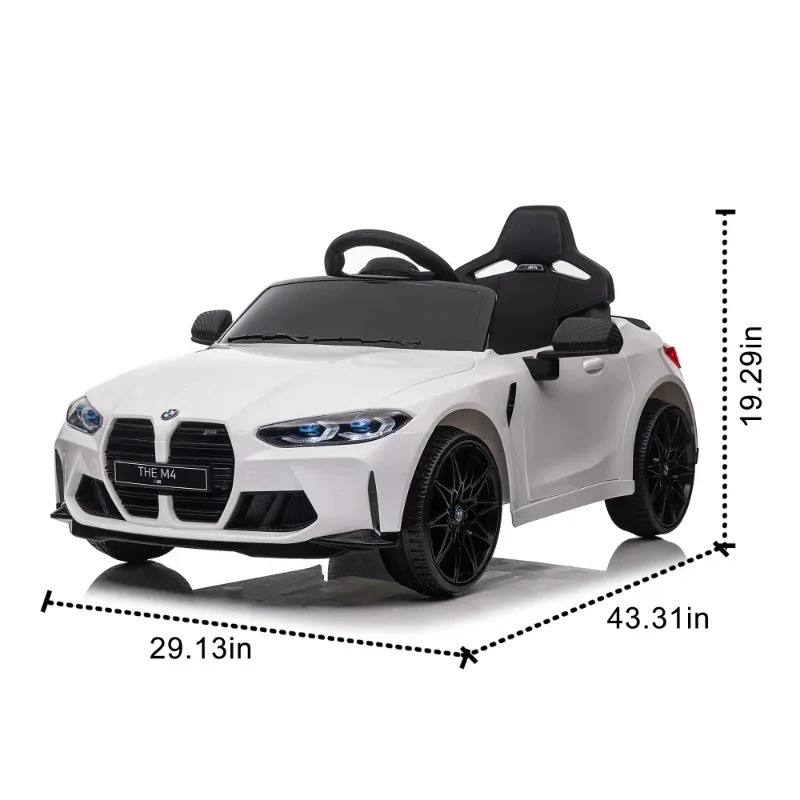12V Kids Ride On Car with Remote Control 3 Speeds LED Lights Bluetooth MP3 USB Power Display Pull Handle Wheels Toy Vehicle