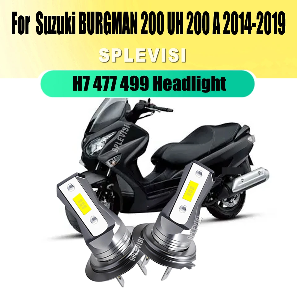 

H7 45W LED White Headlight Lamps Lighting Kit No Wiring Hassle For Suzuki BURGMAN 200 UH 200 A 2014 2015 2016 2017 2018 2019