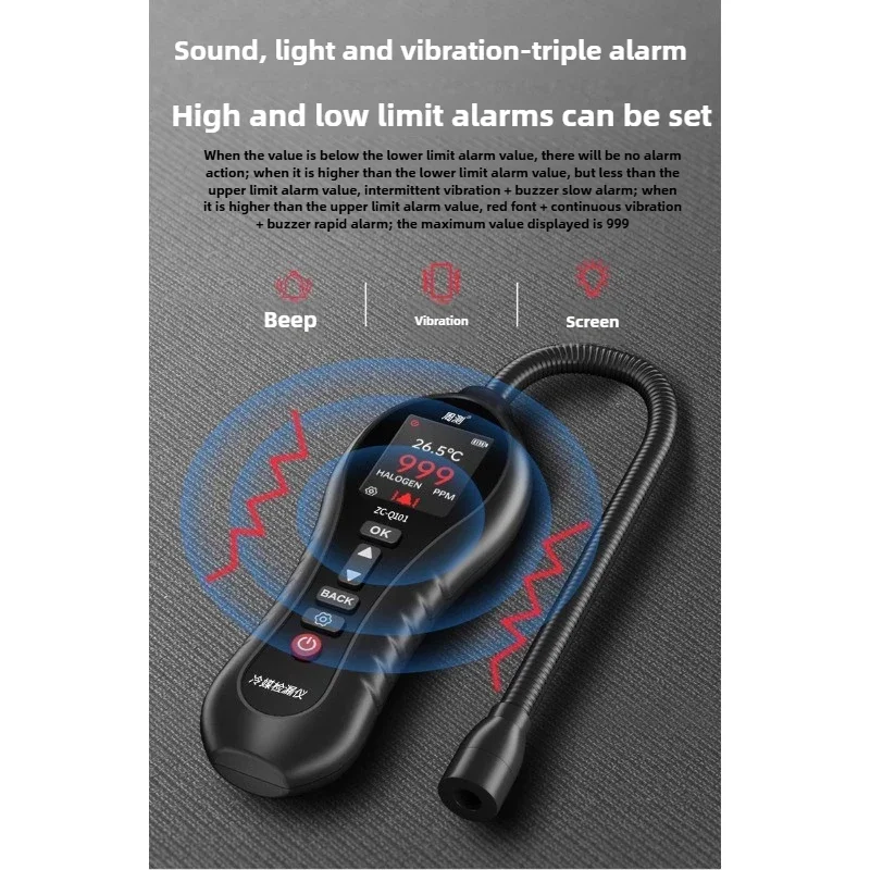 Detektor Kebocoran Fluor AC, Pengesan Refrigeran, Probe Mobil, Detektor Kebocoran Refrigeran Snow Seed