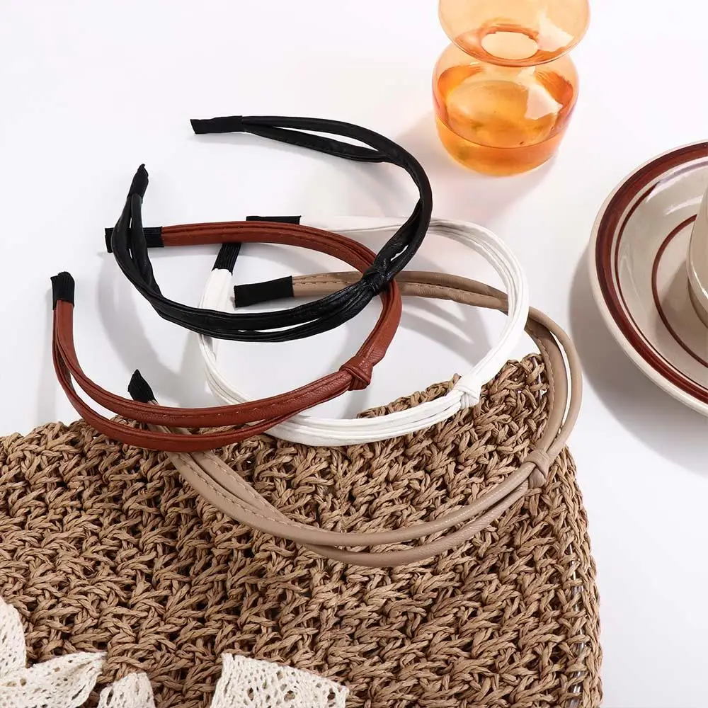 الشعر هوب مشبك شعر فتاة عقال معقود الإناث إكسسوارات الشعر رقيقة رباط شعر الكورية نمط أغطية الرأس بولي Leather الجلود عقال