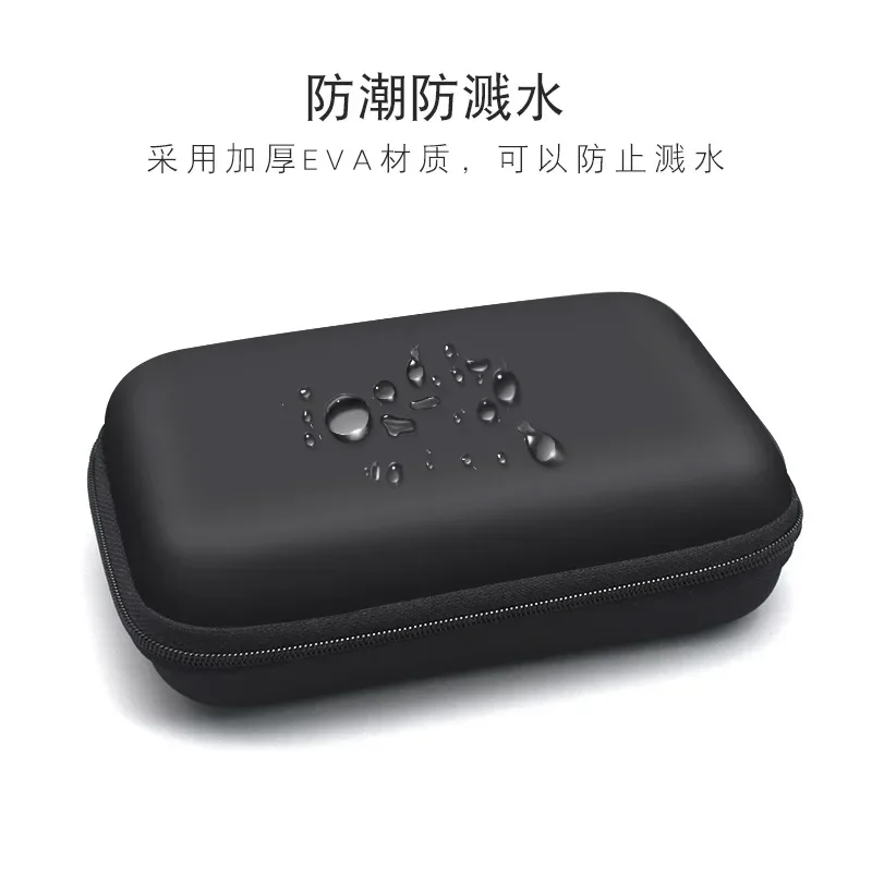 Mini Storage Bag EVA Waterproof Bluetooth Earphone Data Cable Travel Organizing Container Zipper Bags Fashion Black Storage Case