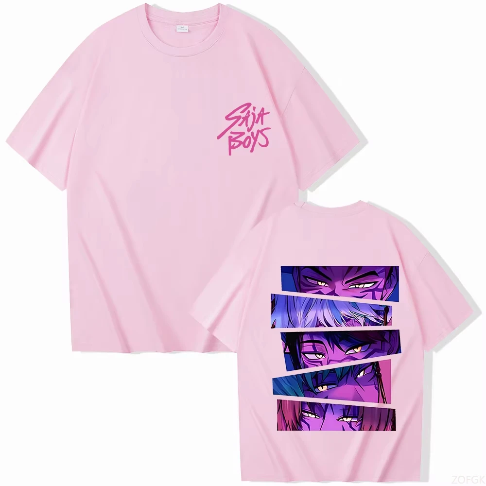 2025 new Kpop Demon Hunter Saja Boys T-shirt Harajuku O-neck Casual Anime T-Shirt Tops Unisex t shirts harajuku image 5