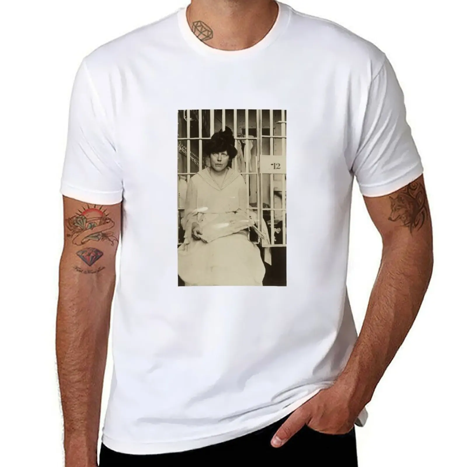

Suffragist Lucy Burns Jailed in Occoquan Workhouse, 1917 T-Shirt cotton t shirts high quality T-Shirt