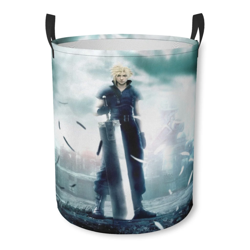 

Final Fantasy VII Game Dirty Laundry Basket Clothes Organizer Foldable Storage Bucket Bathroom Waterproof Clothing Storage