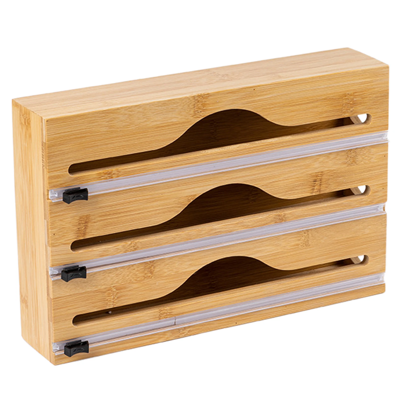 Foil Dispenser With Cutter,Wall Mounted Bamboo-Foil Cling Film Cutter,Kitchen Wrap Dispenser,Kitchen Organization