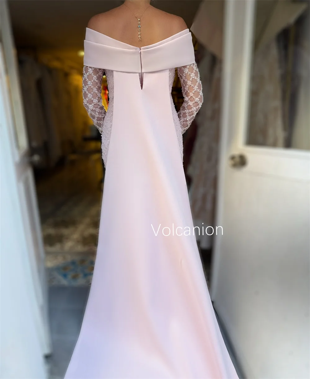 カスタマイズされたジャージー クロス ストレート オフショルダー ロング ドレス オーダーメイド オケージョン イブニング シンプル 絶妙