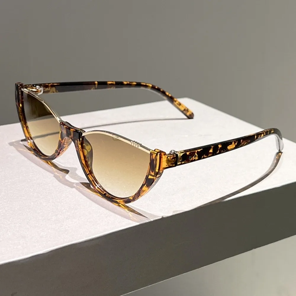 New Half-frame Cat Eye Sunglasses Scratch Resistant UV Protection Sun Glasses Outdoor Street Photography Cycling Shades
