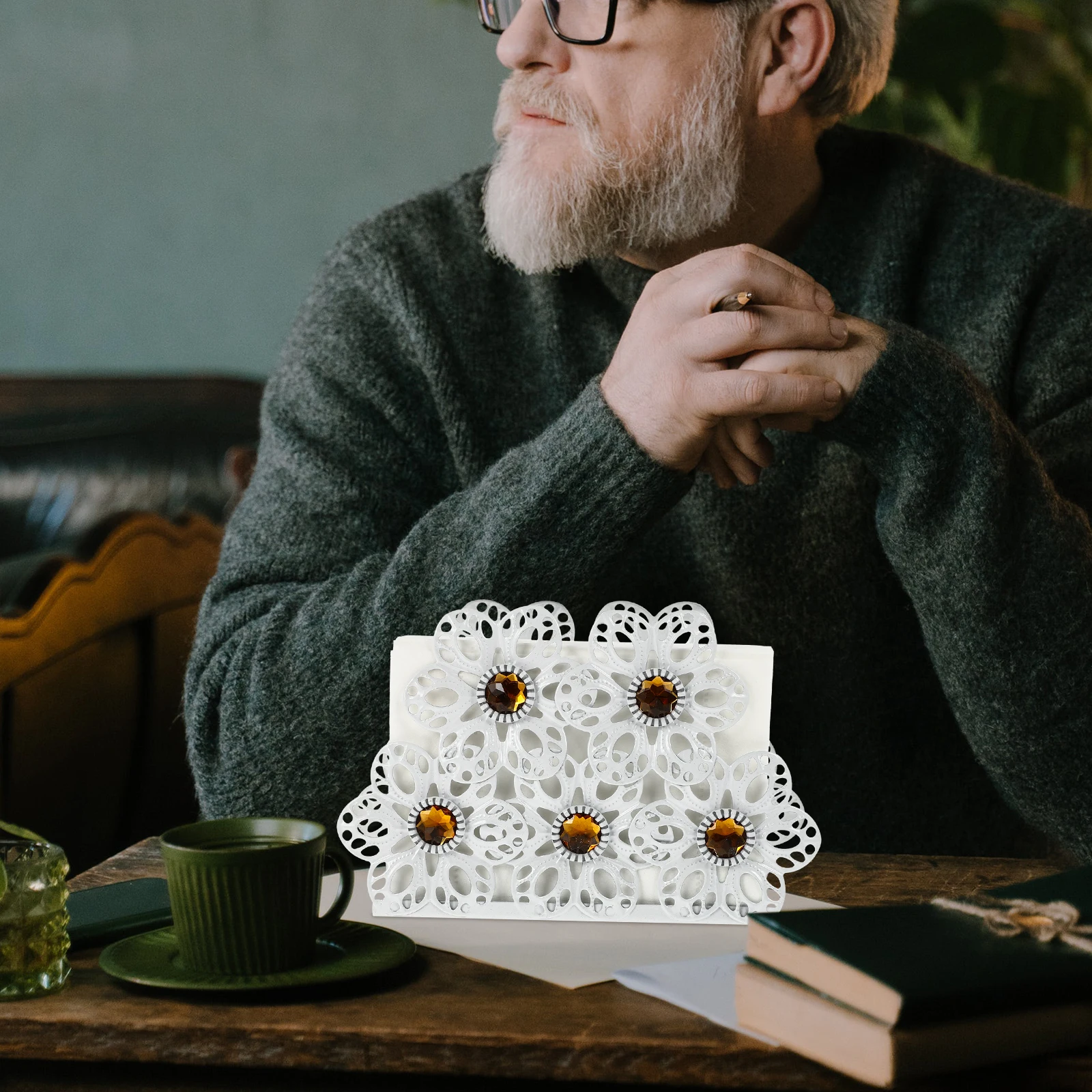 

Iron Paper Towel Holder Tissue for Kitchen Napkins Holders Rack Table Wrought Stand