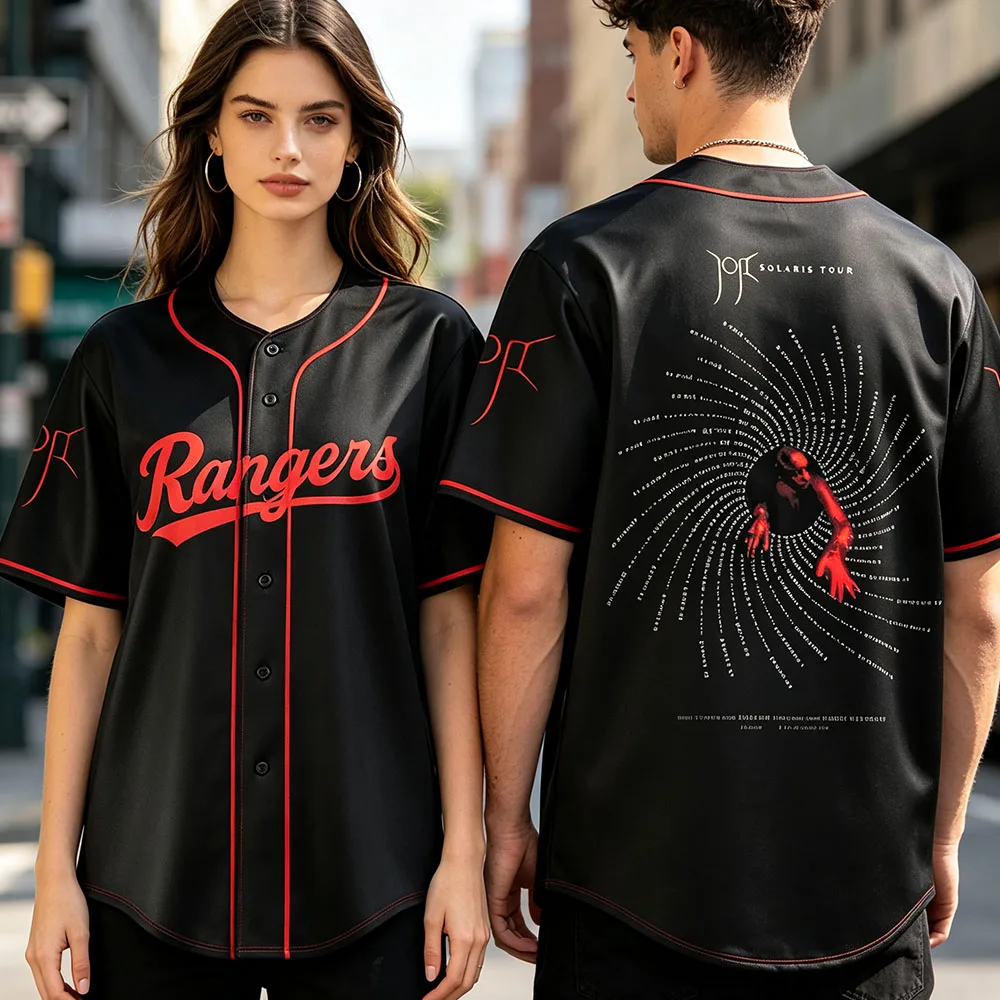 Joji SOLARIS TOUR 2026 Baseball Jersey Loose Heavy Mental Fashion T-shirt Button Up Short Sleeve Men Tops Design Graphic Merch