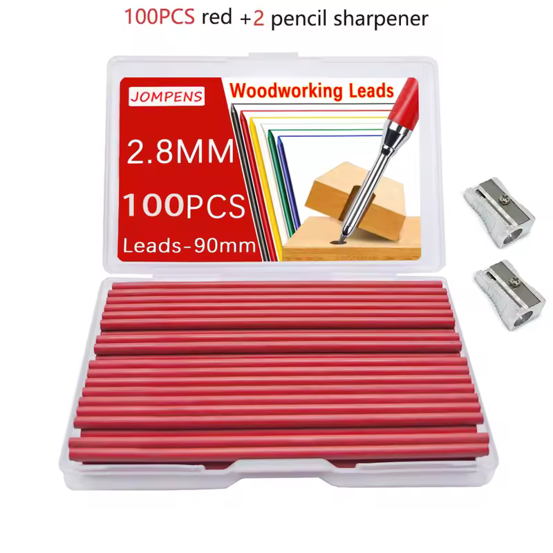 50Pcs/100Pcs Large Capacity 2B Woodworking Lead Core Black Yellow Red 2.8mm Automatic Pencil Lead Deep Hole Marked Lead Core - Image 17