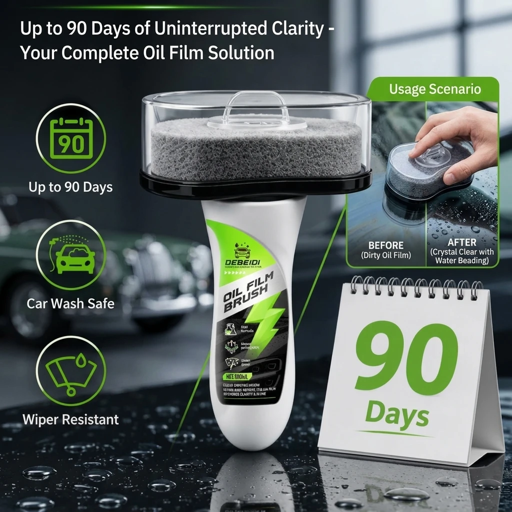 Car Glass Oil Film Cleaning Brush Agent Powerful Windshield Cleaner Rain Fog Proof Glass Sponge Water Spots Auto Removal Oil