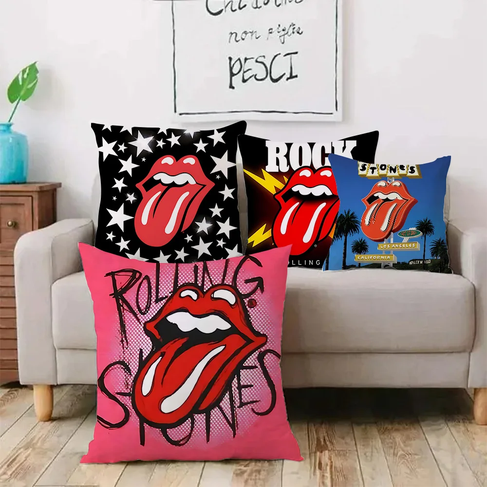 

Pillow Covers Cartoon R-RollingS Sofa Decorative Home Double-sided Printing Short Plush Cute Cushion Cover S-Stones