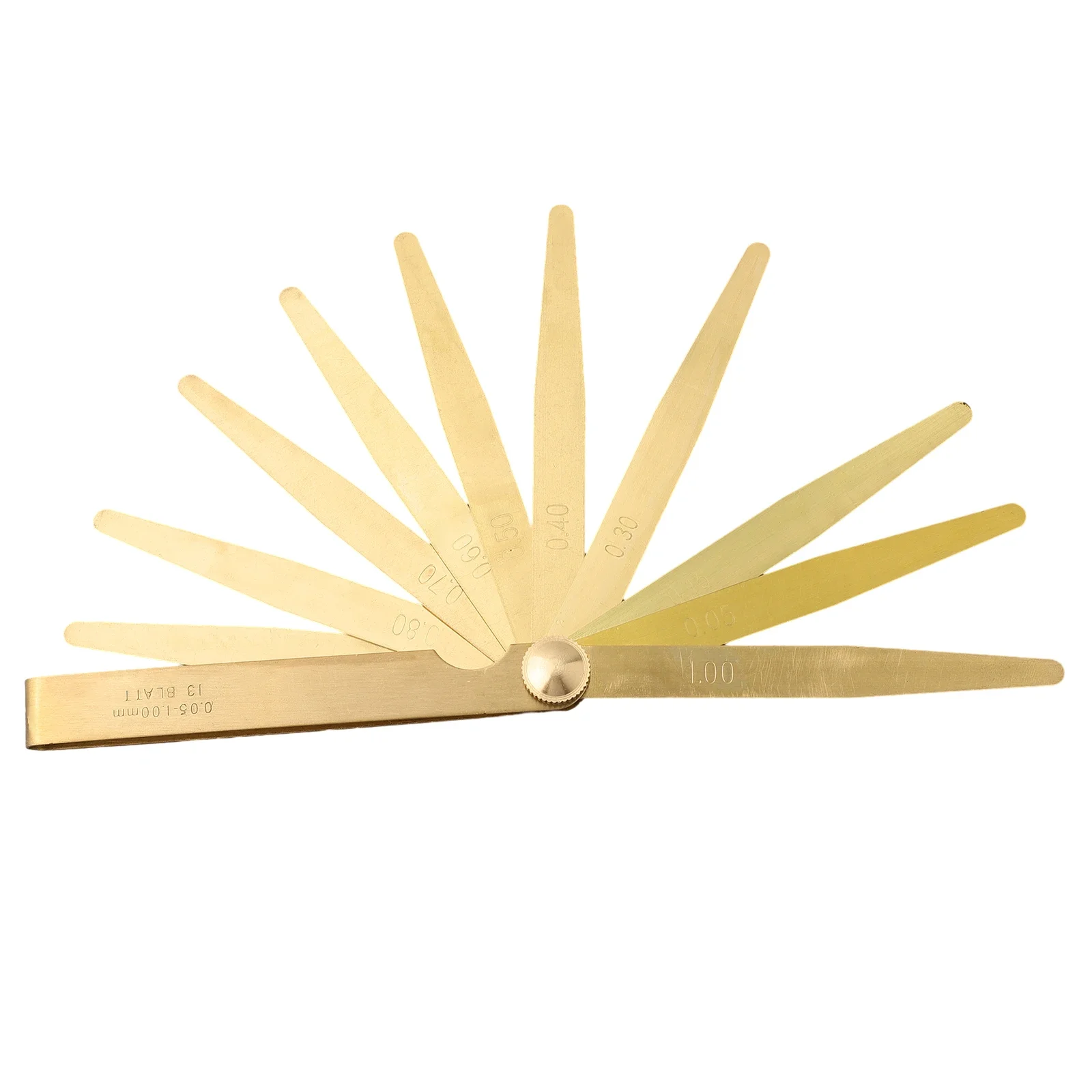 0.05-1 Millimeters High Precision Metric Feeler Gauge 4x0.5 Inch 13 Blade Brass Measure Tool For Designers Engineers