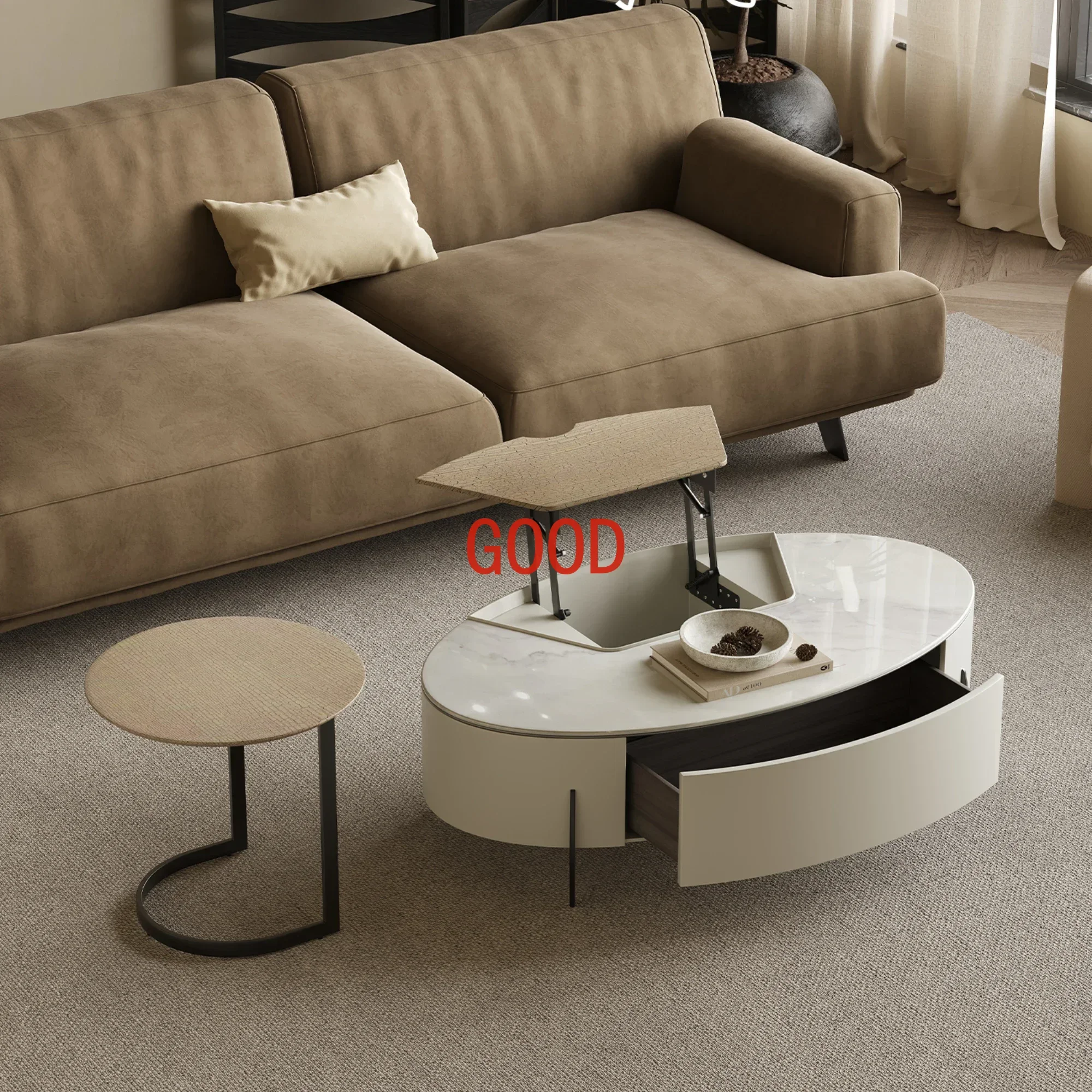 

Lifting Coffee Table Living Room Home Modern Minimalist High-End Elegant Minimalist Tea Table