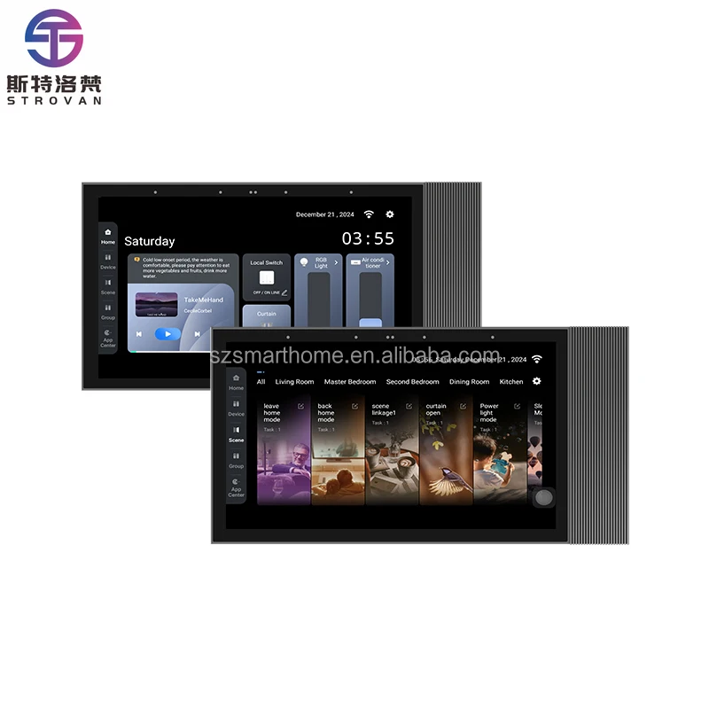 

STLF Tuya Smart Screen 4*25W WiFi Speakers with Wall Amplifier Home Automation Background Music Host Scene Control Zigbee with W