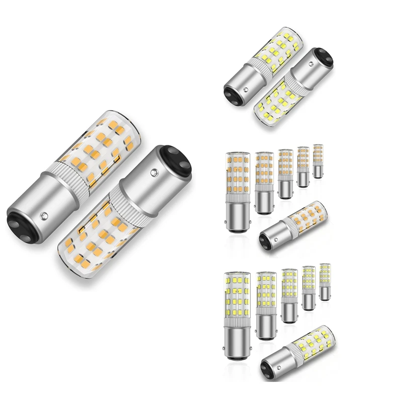 WISH BA15DLED 120V 이중 접점 총검 베이스 전구, 50와트 할로겐 JD T3/T4 상당, 교체용 재봉틀 LED 전구