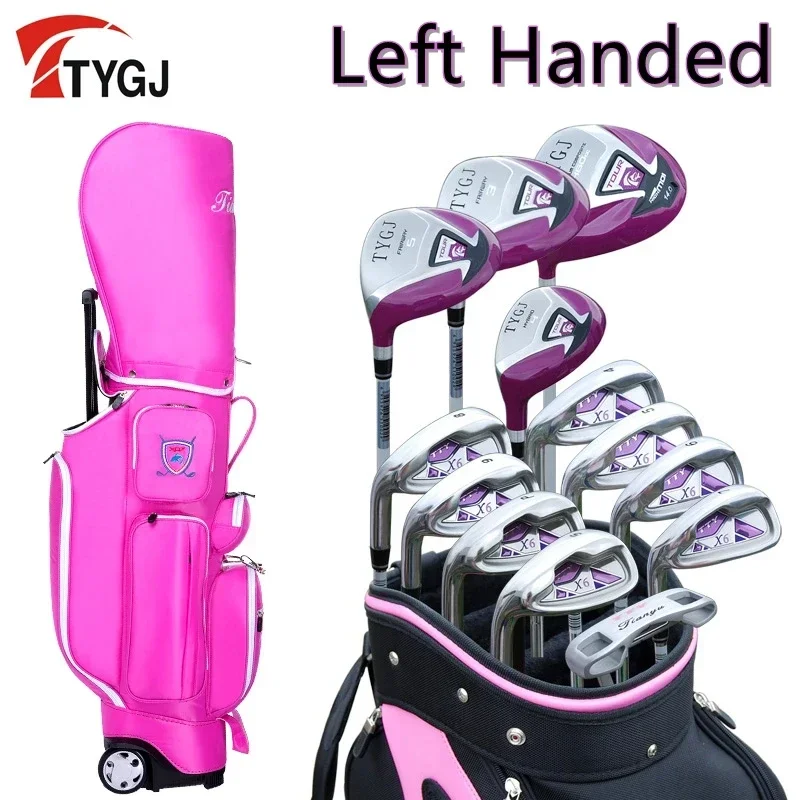 TTYGJ Left-hand 13PCS Clubs LEFT HAND Women Female Ladies Golf Clubs Complete Set Carbon Graphite Shaft with Wheels Bag