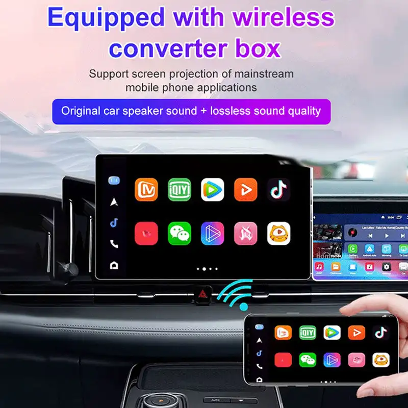 Car Connected Box Wireless CarPlay Adapter Konvertieren Sie kabelgebunden in Wireless Plug & Play Dongle 4G Android