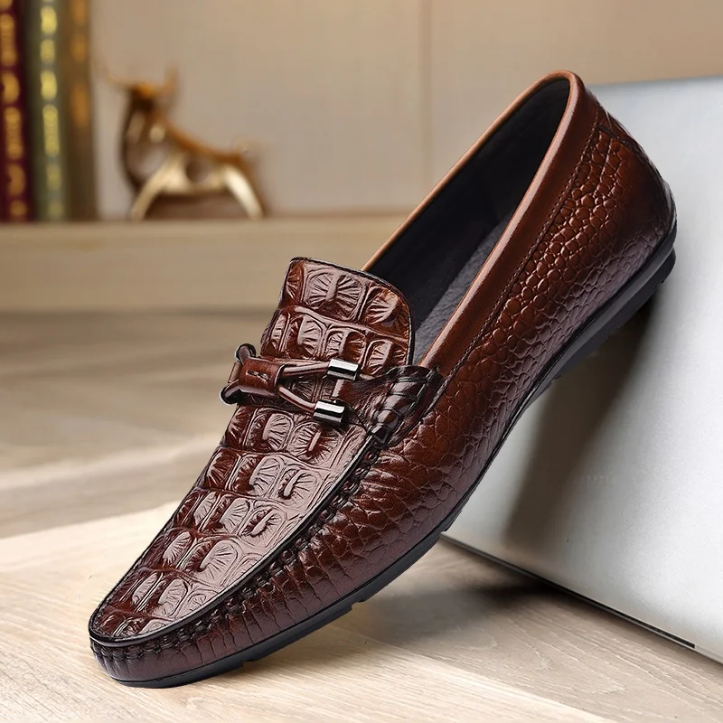 Luxury Brand Men Loafers Business Formal Dress Genuine Leather Shoes Handmade Design High-end Men Driving Shoes Soft Moccasins