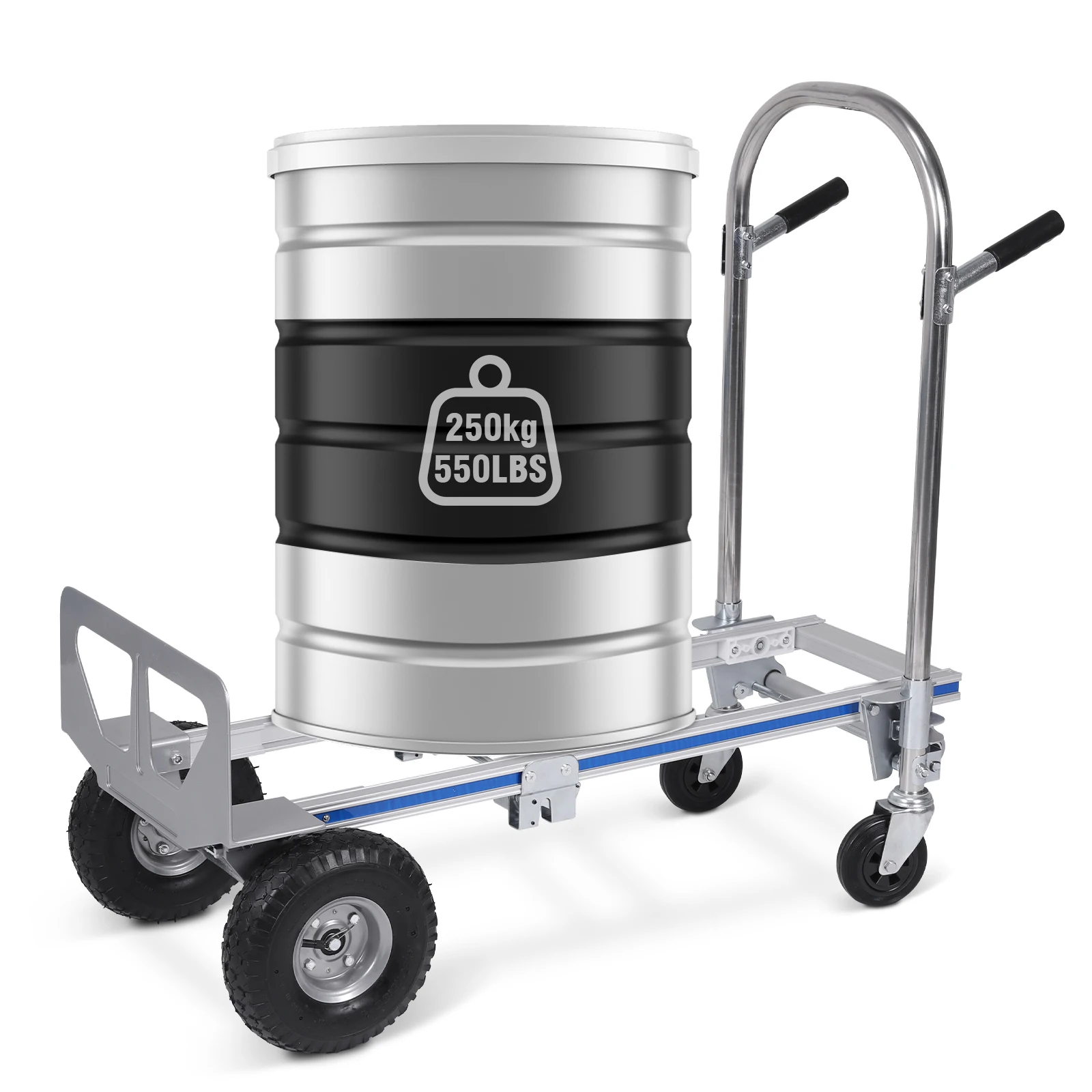 

Тележка-трансформер 3-в-1, грузоподъемность 250 кг, алюминиевая складная тележка с колесами для логистики, покупок, дома, офиса, переезда