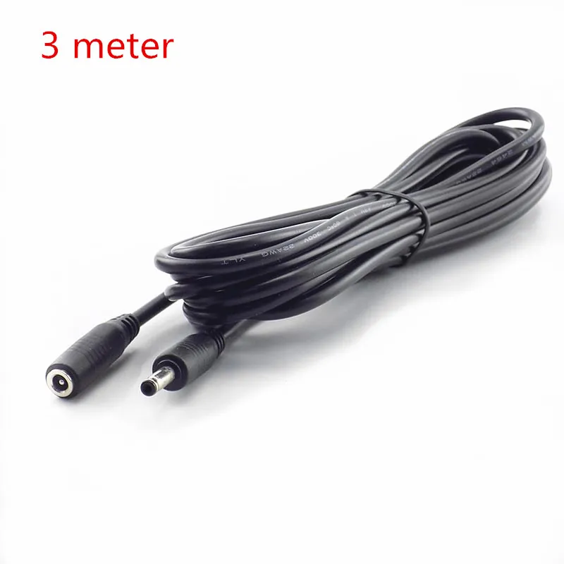 Cabo de Alimentação DC Cabo de Extensão, Adaptador Conector para Câmera CCTV, Faixa de Luz LED, Macho para Fêmea, 5V, 2A, 3.5mm x 1.35mm, 1 m, 1.5 m, 3 m, 5 m, 10m