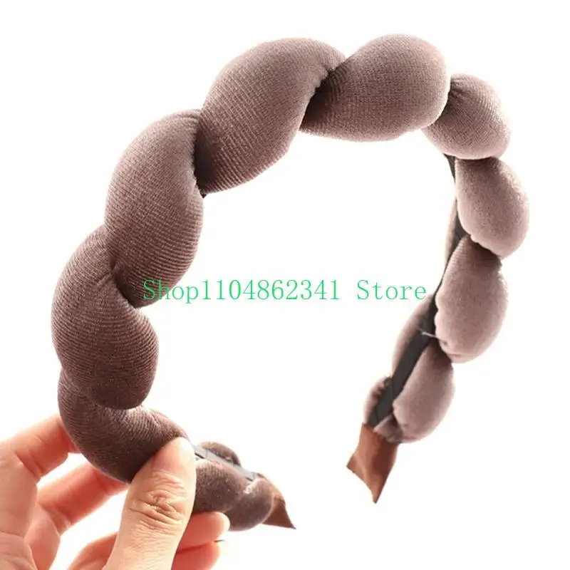 652F VelvetHeadband Sponge Headband Braid Headband Hairhoop Skincare Headband Spa Headband Wash Face YogaSweatband Makeup