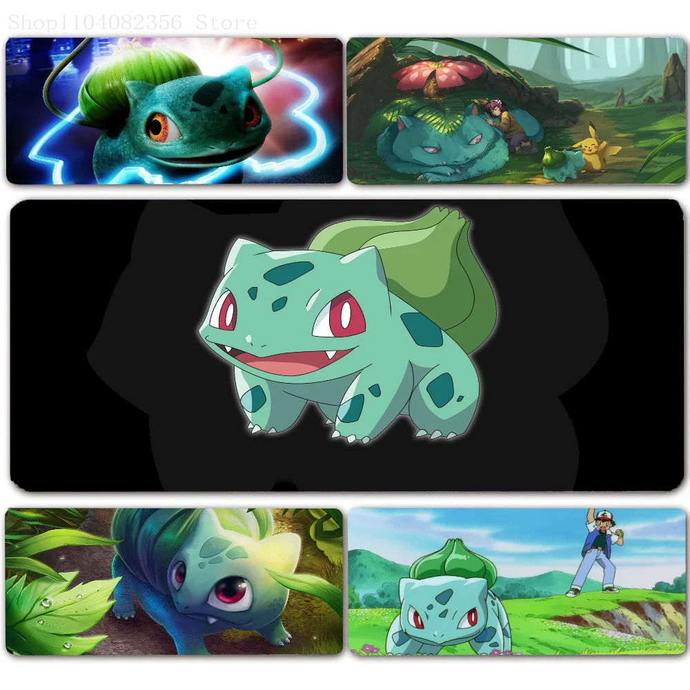 P-Pokemon B-Bulbasaur Mousepad Non-slip Suitable For Office Computers Laptops E-sports Game Desk Mats XXL Keyboard