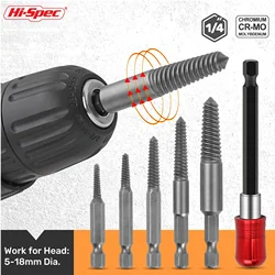 Hi-Spec 손상된 나사 추출기, 육각 핸들 나사 스트리퍼, 깨진 나사 제거 전동 공구, 5-18mm, 5 개