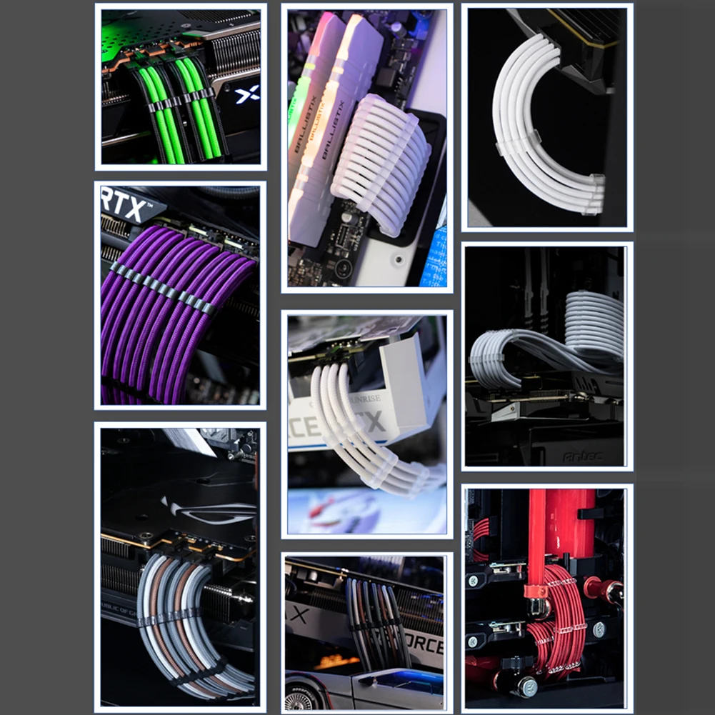 24 ชิ้น/ล็อต PC สายหวีเมนบอร์ด 6/8/24Pin สายหวีคอมพิวเตอร์การจัดการสายไฟ CLAMP PC สายไฟคลิป