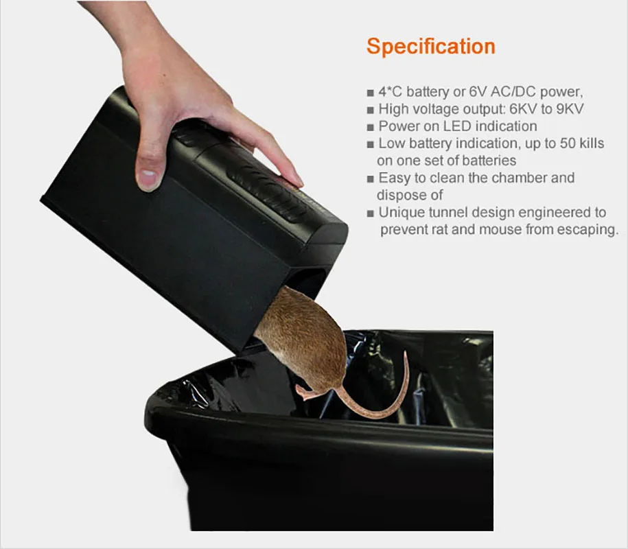 Electronic Mouse Rodent Catcher Humane Rat Killer Trap