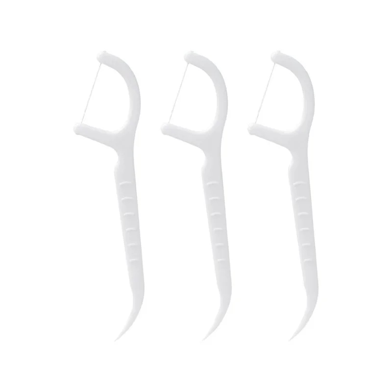 50 Pcs Disposable Dual-Use Dental Picks, Portable Toothpick & Floss Picks for Travel, Fresh Breath