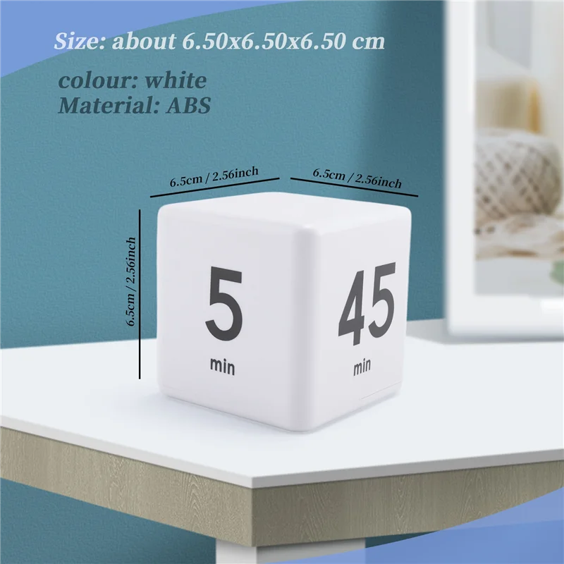 A41Z-Cube Timer Kitchen Timer Time Management Timer Gravity Sensor Flip For Time Management And Countdown 25-5-45-15 Minutes