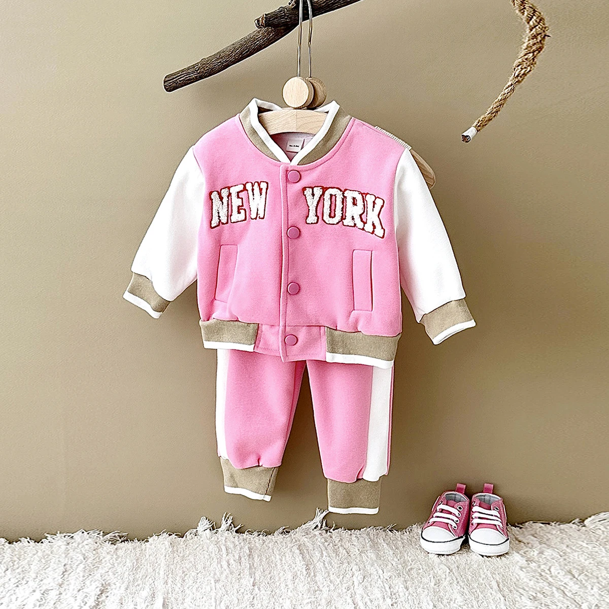 Baby Boy Jacket Autumn Winter Newborns Baby Sets Thick Outerwear New York Baseball Uniform Jacket Warm Infant Girls Clothes Coat