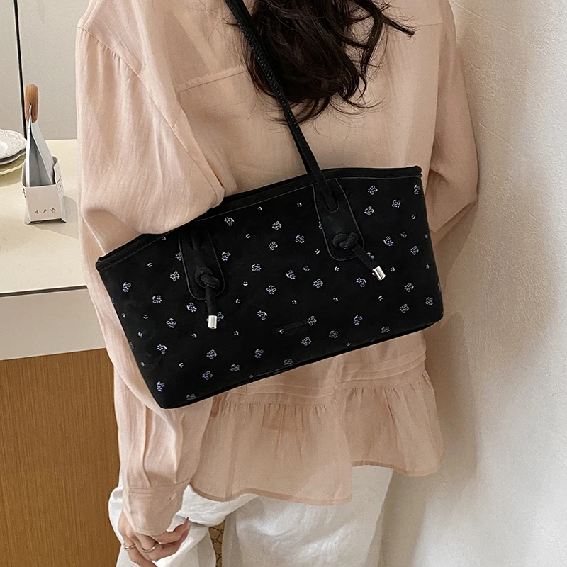 Fashion Sewing Thread Large Capacity Soft PU Zipper Shoulder Bags for Women Hot Sale Basic Style Interior Zipper Pocket Handbags