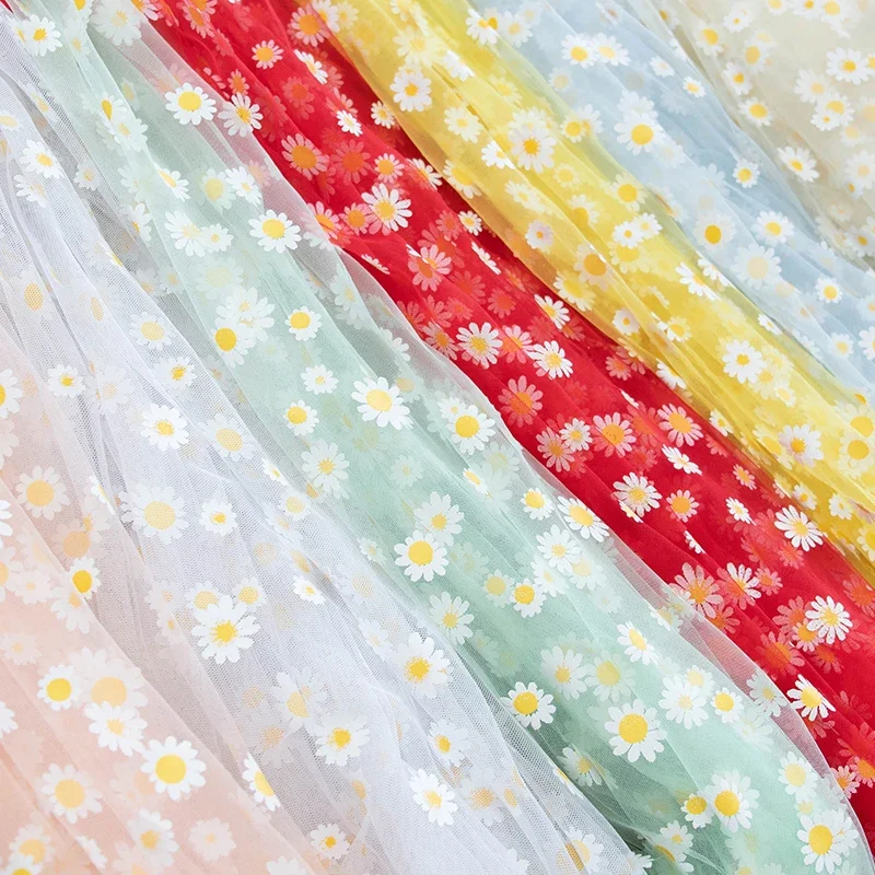 شبكة نسيج الدانتيل الصغيرة ديزي الوردي خلفية القماش تنورة قصيرة الأكمام طويلة الأكمام حقيبة عقال Diy بها بنفسك خياطة الموضة بالجملة لينة #2