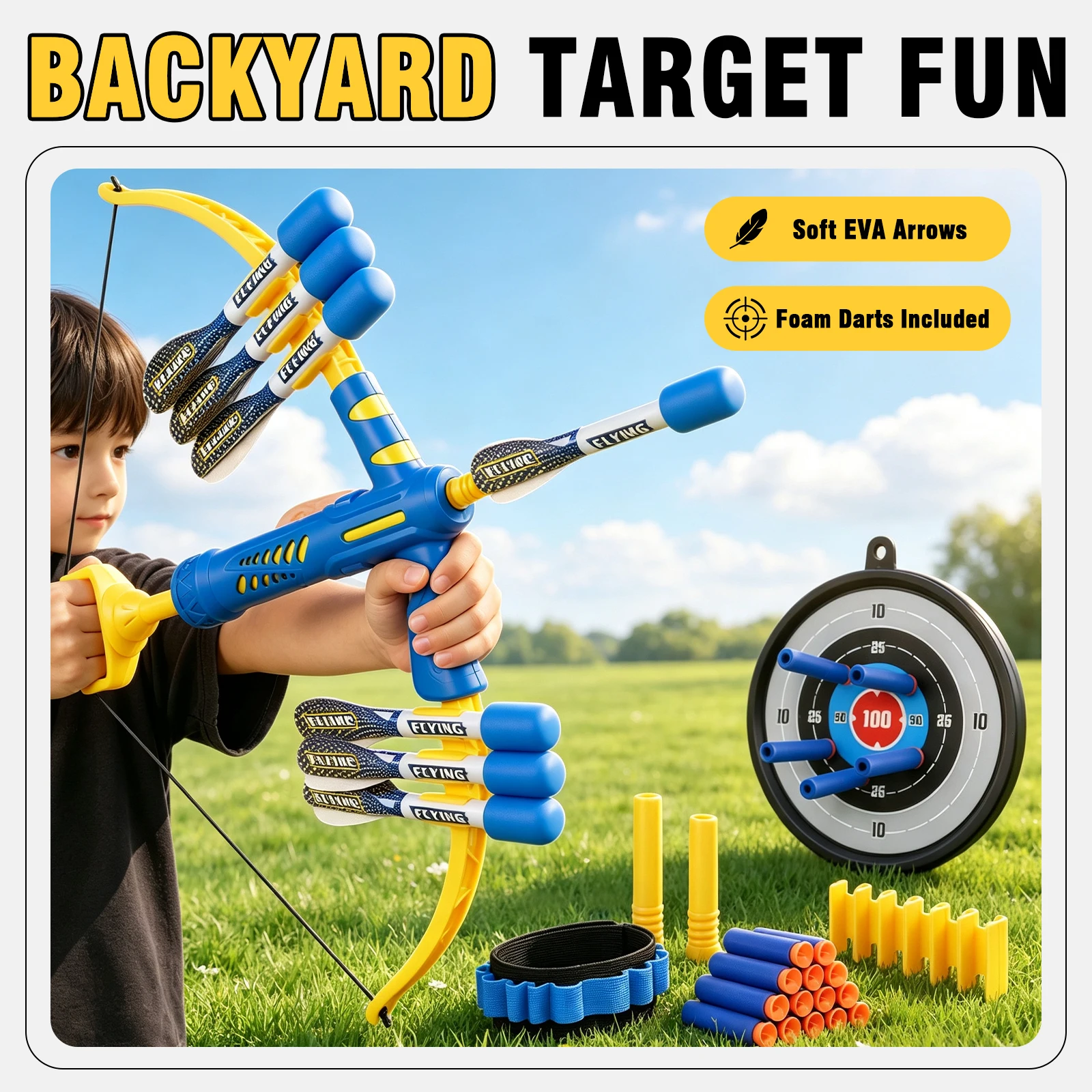 MQUDUO Kids Bow and Arrow Toy  - Archery Set Kids Foam review and price