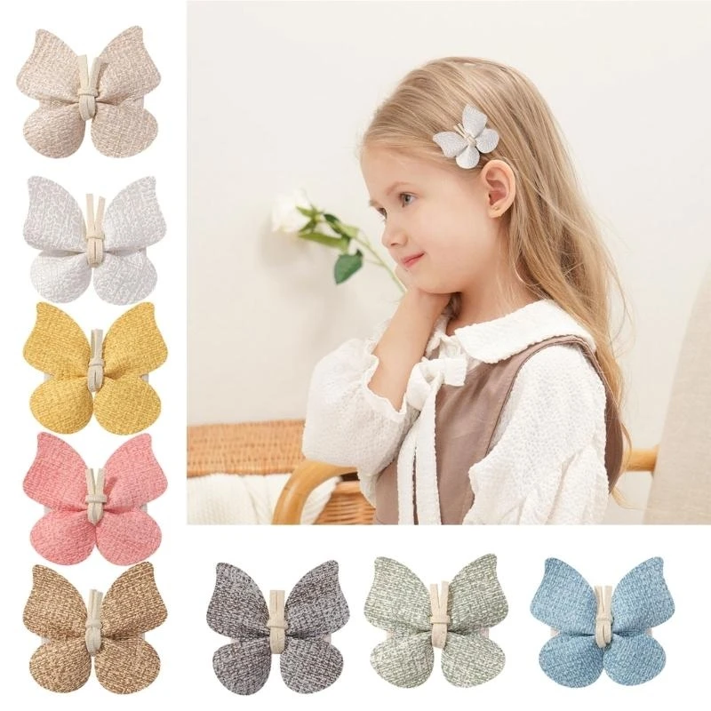 

Pack of 8 Pairs PU Leather Butterfly Hair Clips Trendy Hairpins Soft & Comfortable Fashionable Hair Accessories 15UB