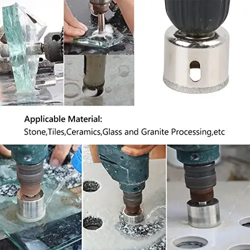 15pcs Diamond Coated Drill Bit 6-50mm for Tile Marble Glass Ceramic Hole Saw Drill Diamond Core Bit