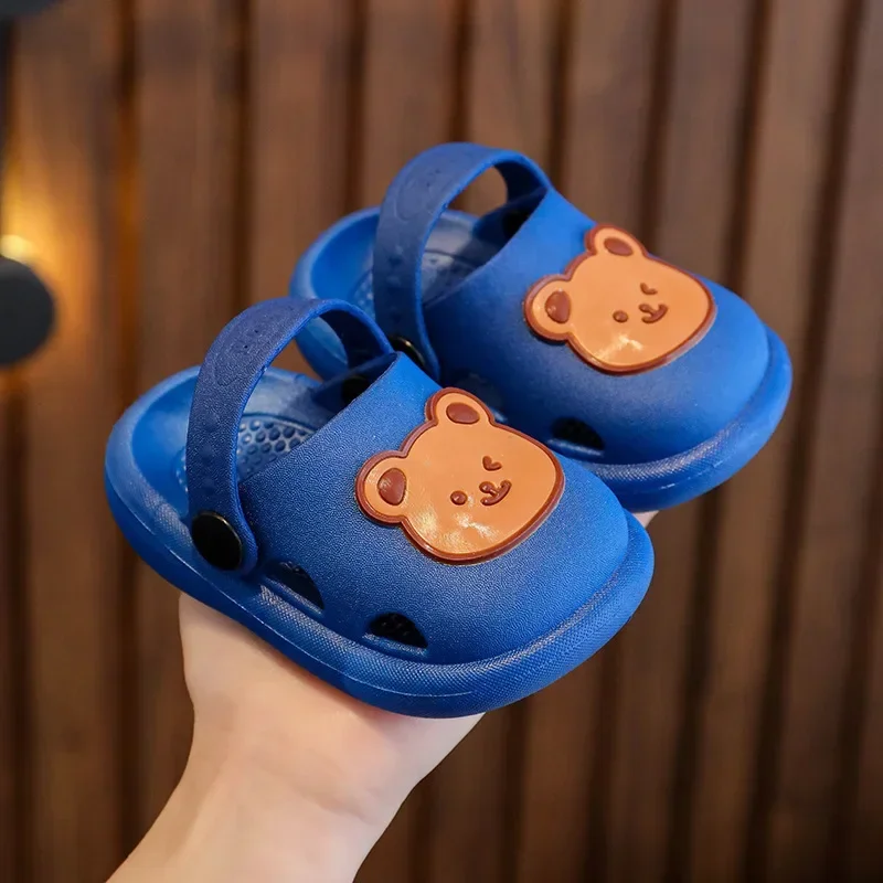 Children\'s Slippers Summer New Cute Little Bear Girl Baby Shoes Boys Soft Sole Anti slip Home Bathroom Cool Slippers