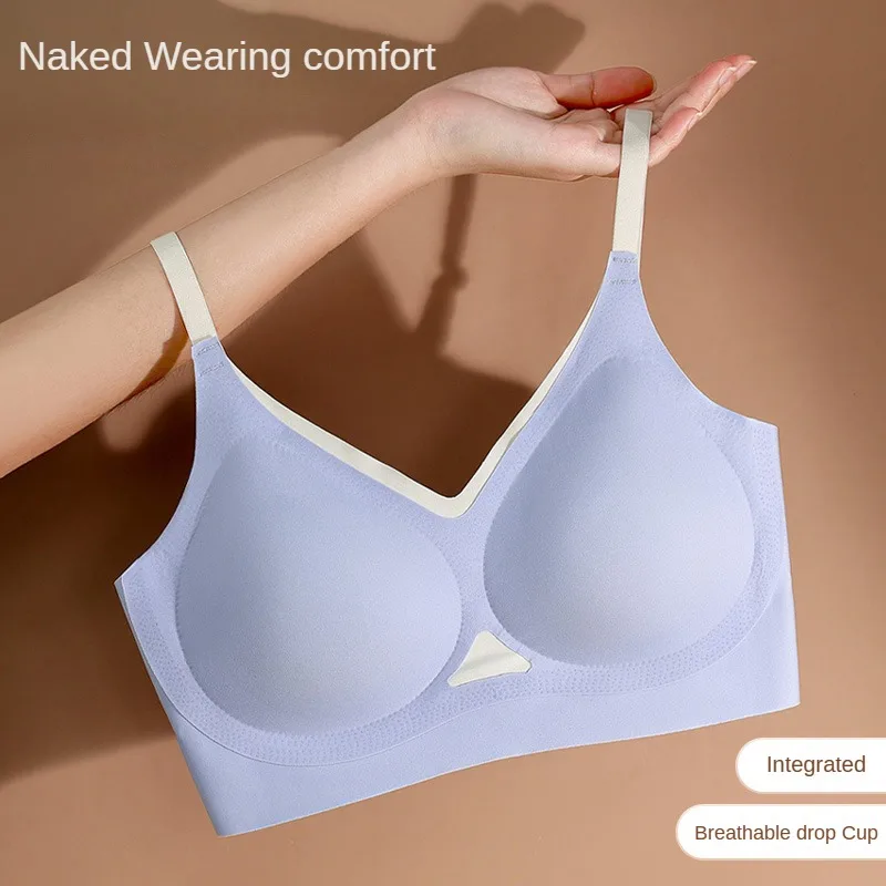 Summer Ultra-thin Ice Silk Seamless Bra Without Steel Ring Anti-sagging Large Size Beautiful Back Breathable Sleep Sports Bra