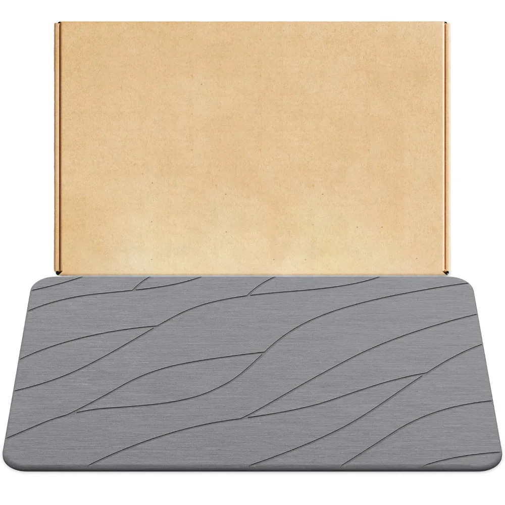

Stone Bath Mat Diatomaceous Earth Shower Rug Super Absorbent Quick Drying Bathroom Floor Mat with Non-Slip Pvc Pad 39x60CM