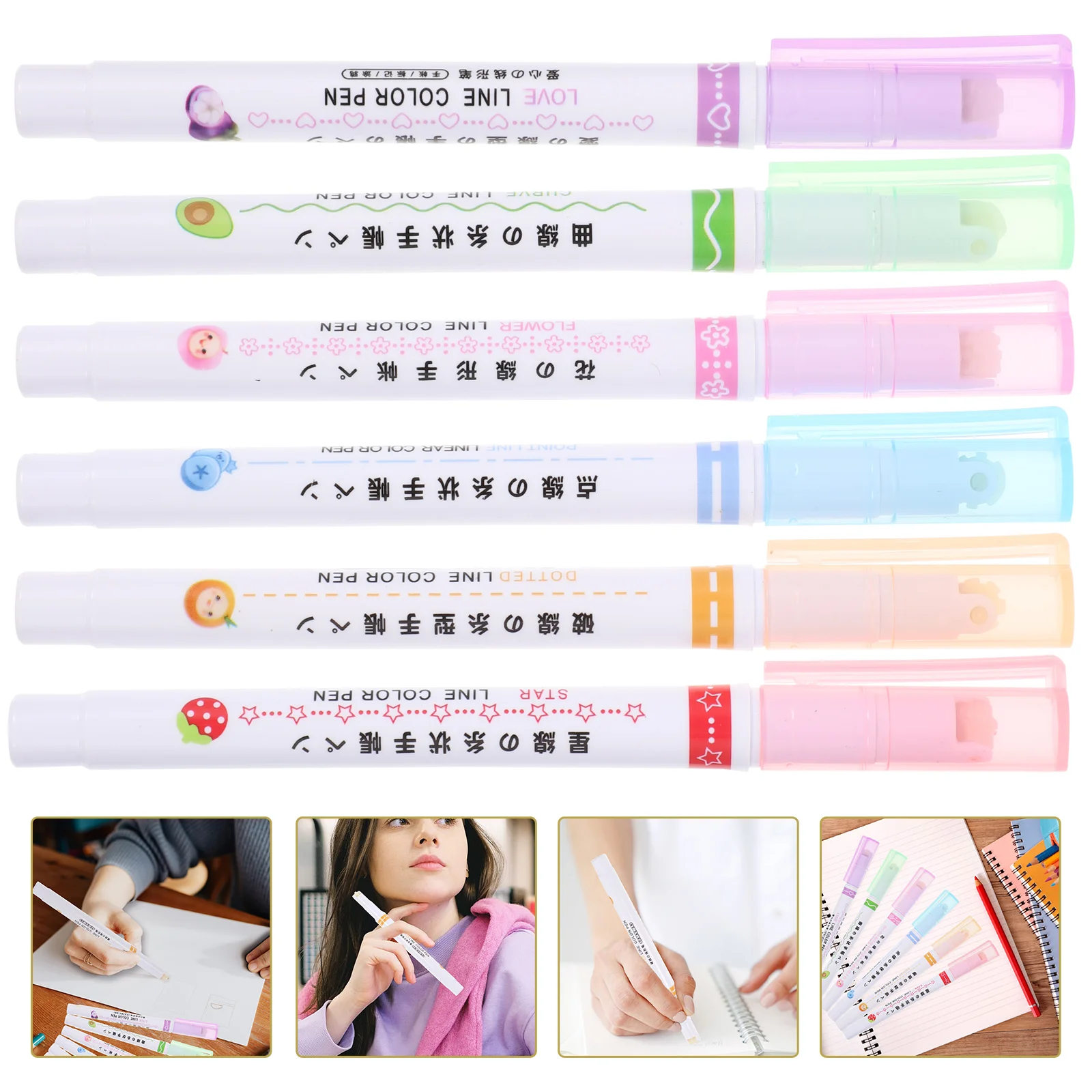 

6 Pcs Outline Marker Accessory Multi-function Paint Fine Tip Markers Professional Pen Household Multi-color Draw Supply