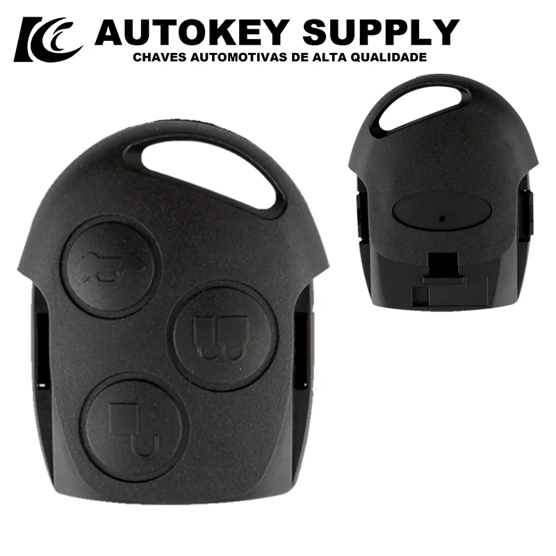 Autokeysupply 3 Button Transit Connect Set Replacement Remote Key Shell Case Without Blade For Ford