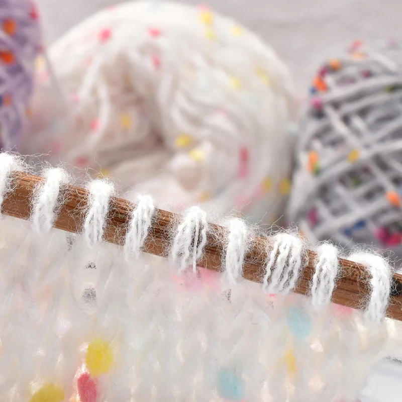 الموهير قوس قزح دودو خط وشاح خط اليد مختلط خط اليدوية DIY محبوك اللون دودو خط الجسم الخشن