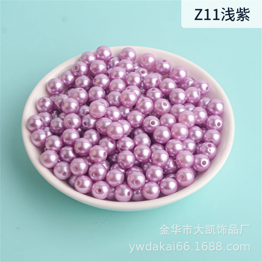 3mm-12mm Mix size Pure White/Pearl wtraight holes round imitation plastic pearl beads for needlework & Jewelry Making