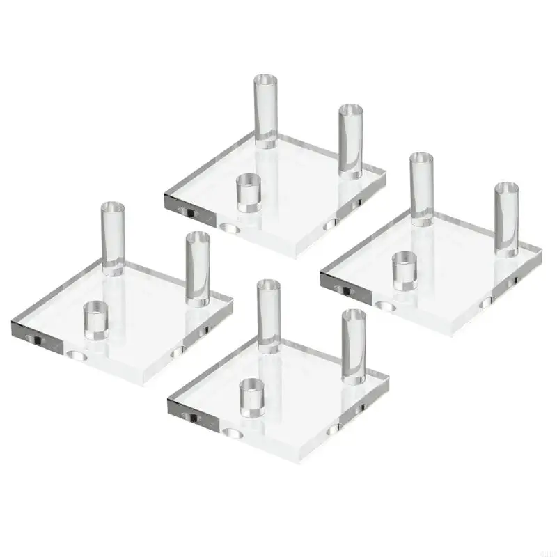 4pcs Acrylic Display Stands for Small Collectibles and Geodes Transparent Rack