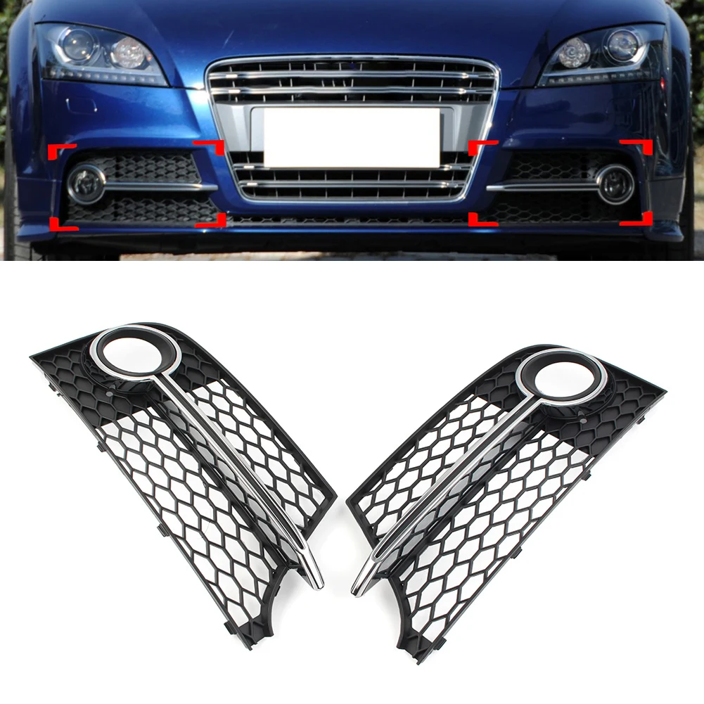 

1 Pair Car Front Bumper Honeycomb Mesh Fog Light Grille Cover For Audi TT MK2 S-LINE TTS 2011-2014