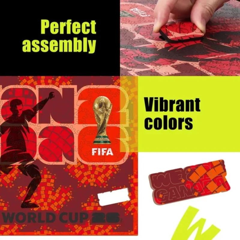 FIFA World Cup Irregular Wooden Puzzles for Adults High Quality Exercise Brain Game Home Decor Wall Art Ideal Gift for Adults