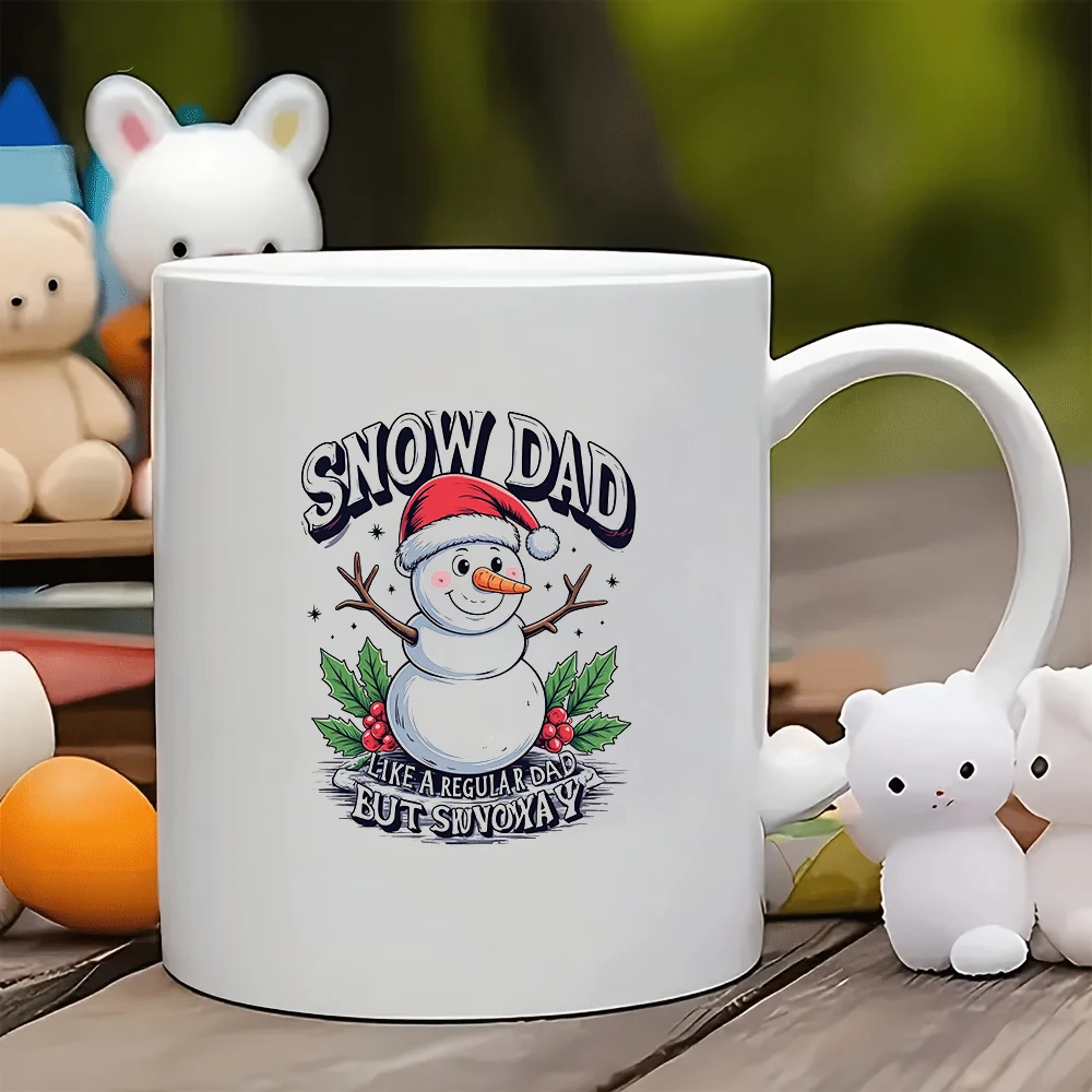 

11oz Mug + Snowman Cartoon Design + Christmas Gift Kids Cup Family Office Coffee Cup